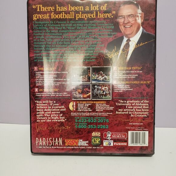 Alabama 1998  Champions in Crimson PC/ Cd -Rom Sealed Set NOB - Picture 3 of 10